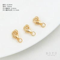 Застежка-карабин из золота 14 карат 901 с открывающимся кольцом 6*10 мм 1 шт.