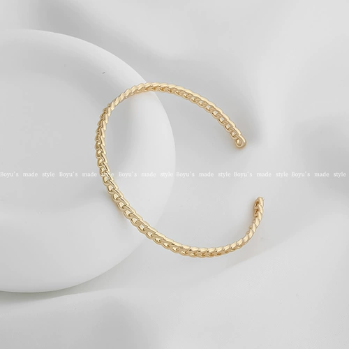 Медная цепь, браслет, 14 карат, золотой цвет, простой и элегантный дизайн, легкий роскошный стиль, изысканный стиль