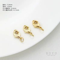 Застежка-карабин из золота 14 карат 902 с открытым кольцом 7*12 мм 1 шт.