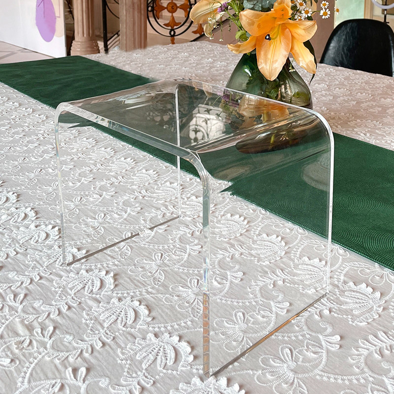 Transparent bench plastic acrylic shoe pad footstool children's home door Nordic simple creative flat stool