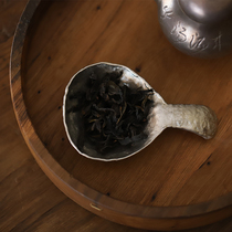 Chinese pure tin tea is creative handmade metal beating spoon can be loaded with coffee beans car leaves retro kung fu tea accessories