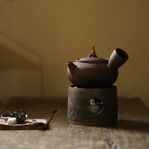Jingdezhen all handmade Chinese style old retro engraved coarse pottery alcohol stove can make tea insulation stove