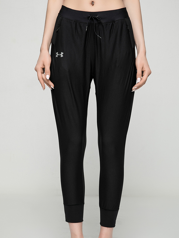Under Armour Ua Women's Sports Running Fitness Drawstring Nine-Point Pants Training Quick-Drying Reflective Jogging Pants-1304533