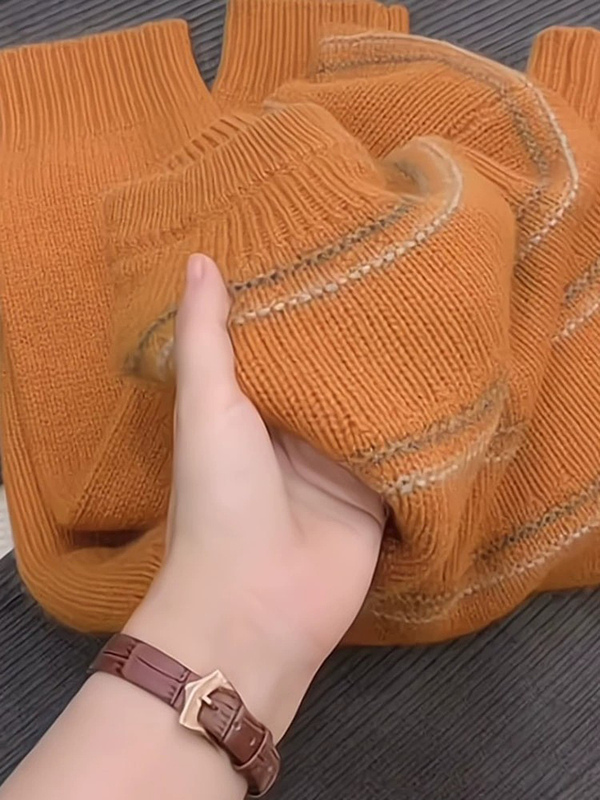 European Style Thick Yarn 2023 New Autumn and Winter Women's High-End Orange Raccoon Fleece Thickened Sweater Puyuan Cashmere Knitwear