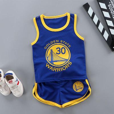 Summer childrens vest shorts suit Mens middle and large childrens sports basketball suit Quick-drying jersey sleeveless two-piece suit 