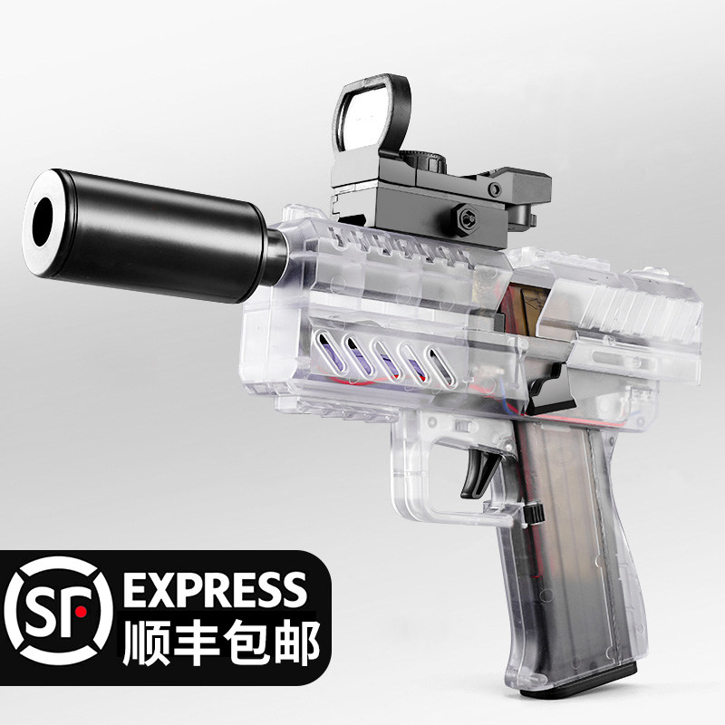 Electric continuous Soft Bullet Gun Glock eat chicken Desert Eagle little boy children's toy pistol simulation 4-6 years old 7