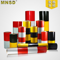 MNSD horizontal pattern Road reflective film warning tape reflective strip sticker iron column reflective telephoto pole Black Yellow Red White