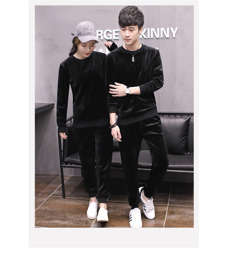 Mùa thu và mùa đông dày nhung vàng áo len đồ ngủ phù hợp với nam kích thước lớn đôi lỏng dày pijama nam