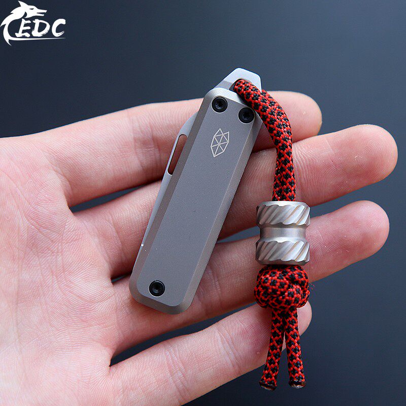 Self-defense James knife titanium alloy imported Santvik steel knife sharp multi-function EDC key knife folding