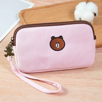 Большой тональный крем с молнией, с медвежатами, с вышивкой