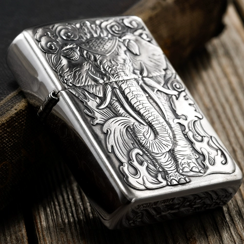Zippo Ligher Original Zppo Zhibao серебряная серебряная броня.