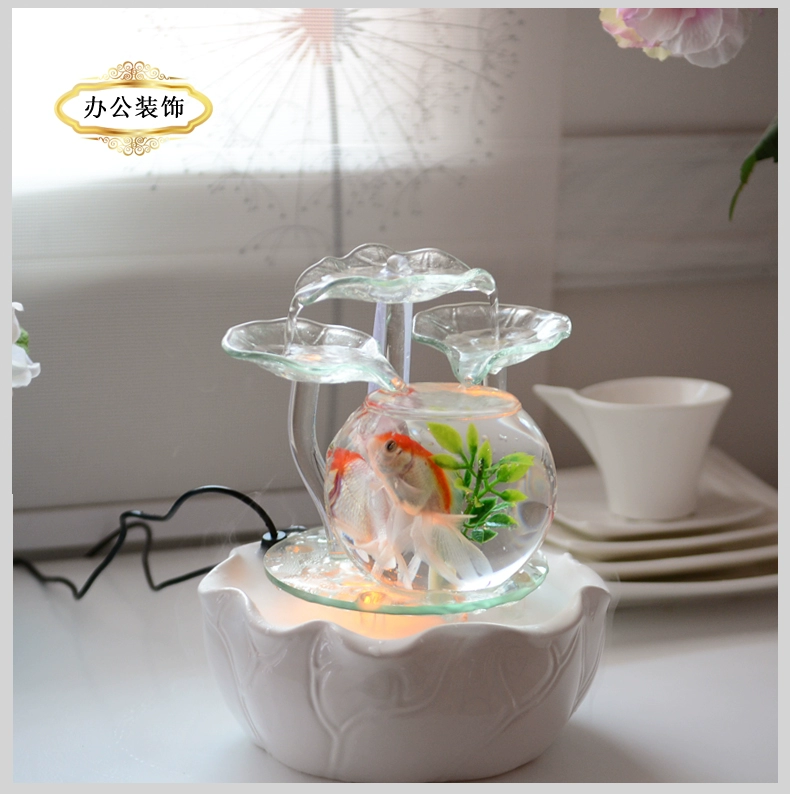 Nhà phòng khách nhỏ fish tank nước tủ TV trang trí gốm đài phun nước máy tính để bàn tạo độ ẩm sáng tạo món quà sinh nhật