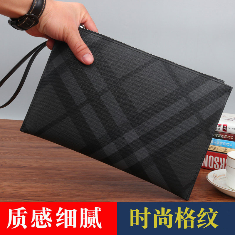 2020 new handbags Male Big Cards Envelope Bag Thin Men Genuine Leather Hand Grab Bag Tide Business Casual Clip Handbag Hand Carrying Bag
