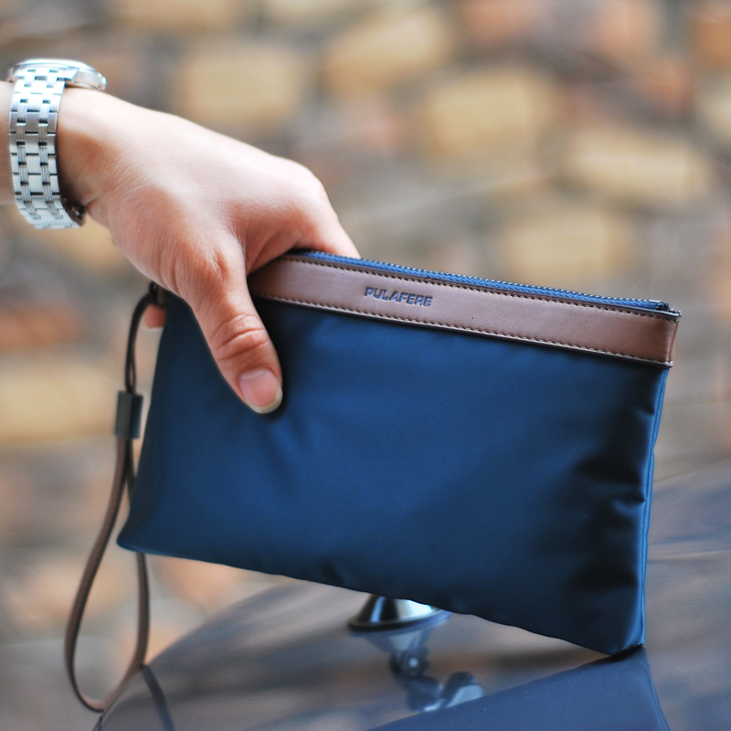 Men's handbag Large-capacity hand holding bag Han version Canvas Bag Casual Men's Bag Wrist Bag Mobile Phone Bag Oxford Cloth Nylon