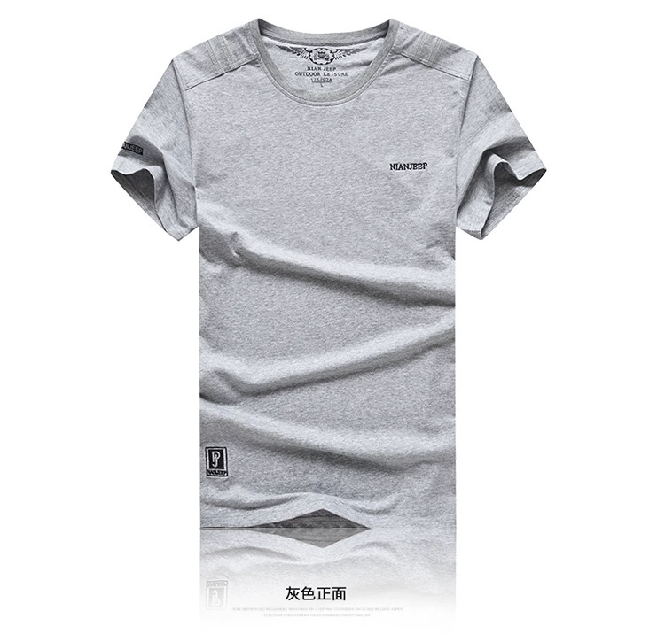 Jeep Shield quầy hàng chính hãng áo thun NIAN JEEP nam ngắn tay áo thun cotton rộng cổ tròn áo polo lacoste