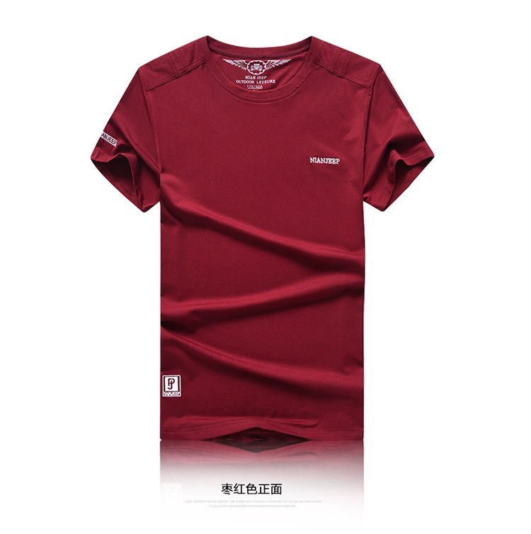 Jeep Shield quầy hàng chính hãng áo thun NIAN JEEP nam ngắn tay áo thun cotton rộng cổ tròn áo polo lacoste