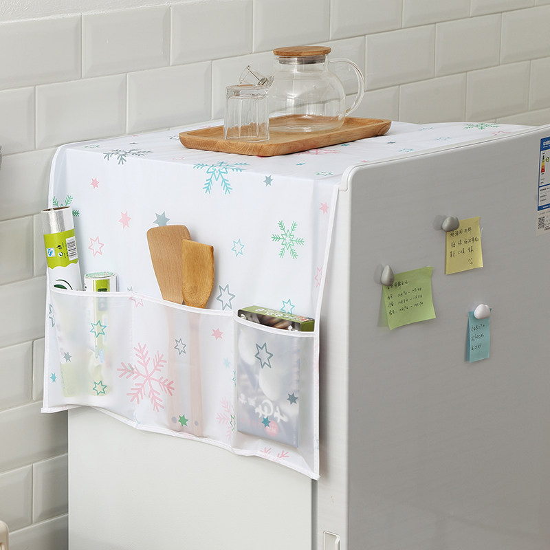 Refrigerator dust cover cover cloth Home waterproof anti-grey small fresh containing hanging bag bed head cabinet washing machine multipurpose cover towels