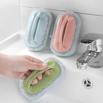 Bath brush with handle Bathroom tile brush Kitchen cleaning wipe decontamination brush Washing pot cleaning brush Household sponge wipe