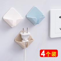 Plug Hook power cord storage hanger plastic bracket cute creative kitchen without trace strong adhesive hook Wall hanger