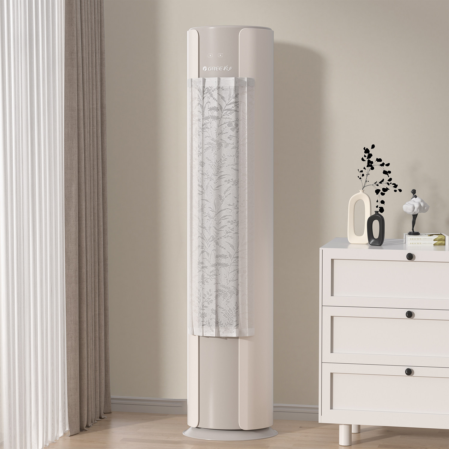 Vertical Air Conditioner Wind Deflector Curtain for Cabinet Unit Air Outlet, Anti-Direct Blowing Wind Curtain, Universal Magic Tape Installation, Cold Air Blocking Curtain