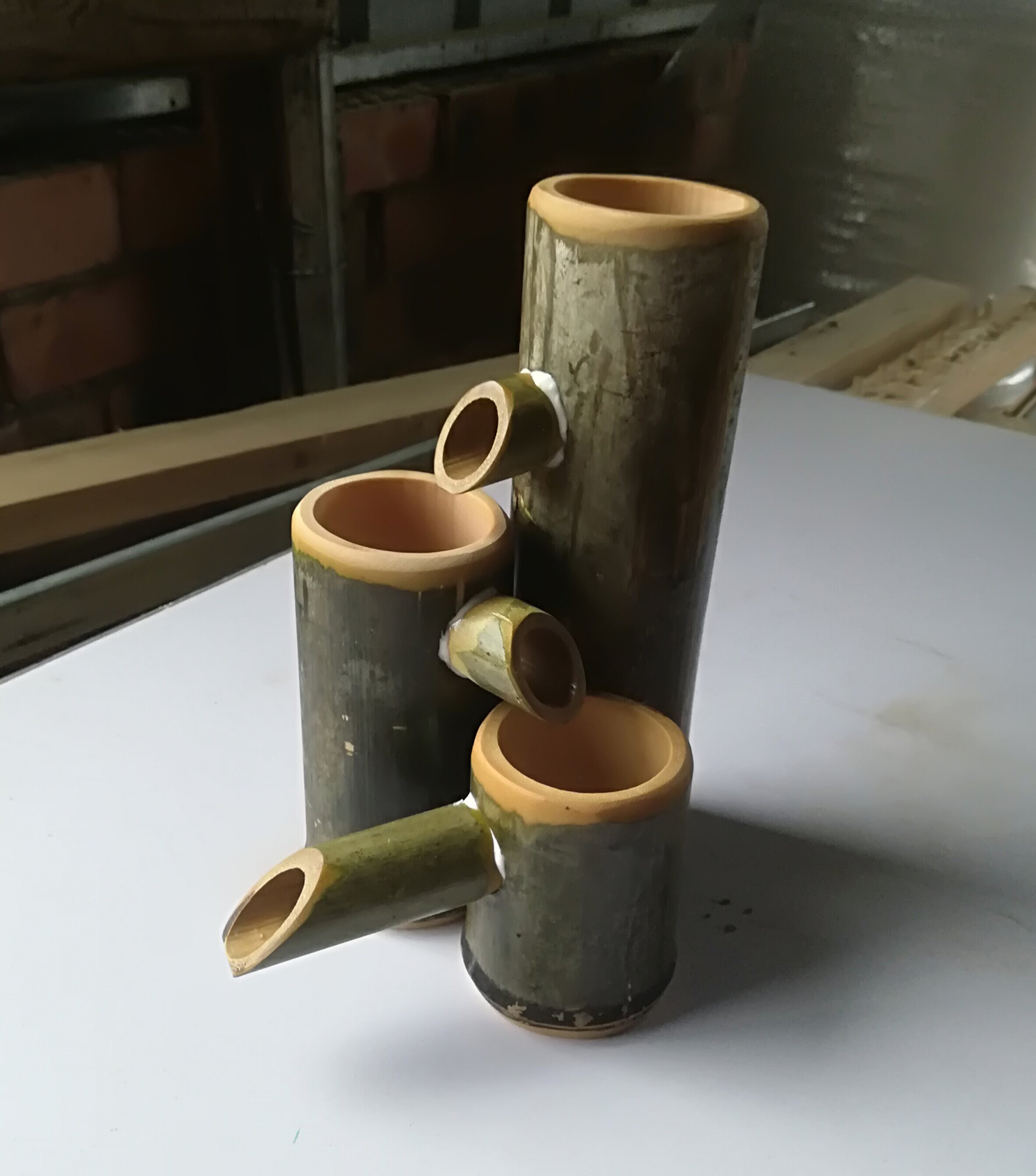 Bamboo flow water bamboo tube water tank tank fish tank decoration bamboo filter fake mountain flow water