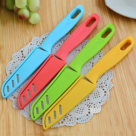 Full candy color small knife colored stainless steel paring cutter water fruit knife non-stick water fruit knife South Korean style