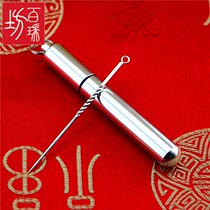 999 sterling silver toothpick ear spoon portable silver toothpick portable tooth removal artifact portable toothpick cartridge 3 sets