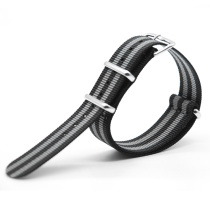 Seahorse Ghost Party JamesBond 007 NATO Black and White Nylon Strap