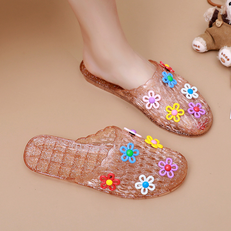 Crystal Sandals for Women, Flat Transparent Half-Slippers, Outdoor Shoes, Jelly Shoes, Soft-Soled Sandals, Closed-Toe Outdoor Women's Shoes Crystal Sandals for Women, Flat Transparent Half-Slippers, Outdoor Shoes, Jelly Shoes, Soft-Soled Sandals, Closed-Toe Outdoor Women's Shoes