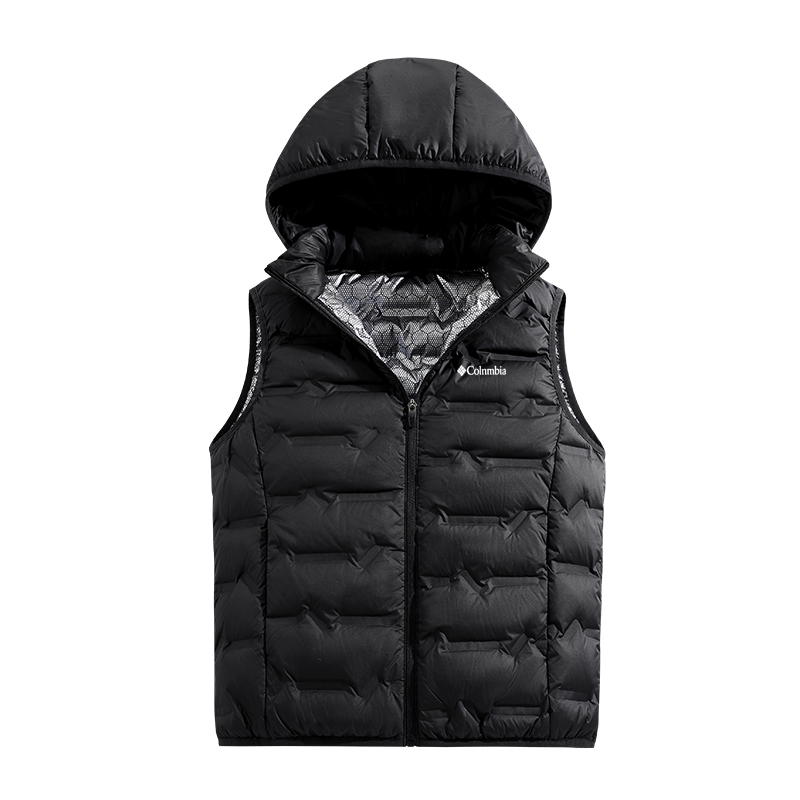 Colombia Autumn and Winter Outdoor Lightweight Vest with Detachable Hood, down Vest for Men and Women, Warm White Duck down Vest Jacket