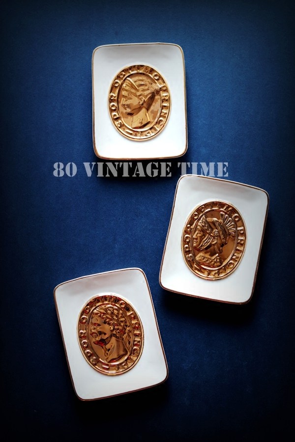 80 vintage time light luxury fashion F home retro character theme gilded white porcelain decorative dish set plate