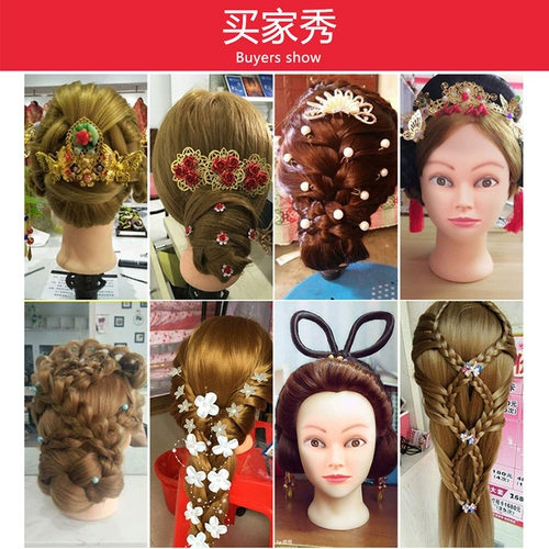 Манекен головы изготовленный из настоящих волос, практика, кукла для плетения волос