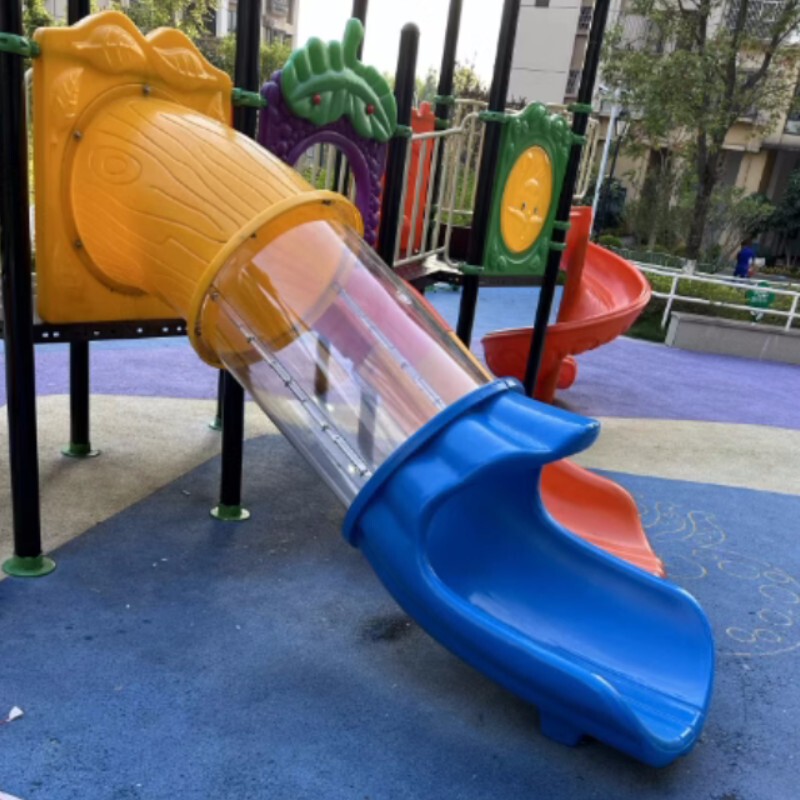 Children's Slide Accessories for Outdoor Playgrounds in Residential Areas, Three-Section Barrel, Transparent Straight Plastic Tube, Export for Kindergarten, Little Doctor