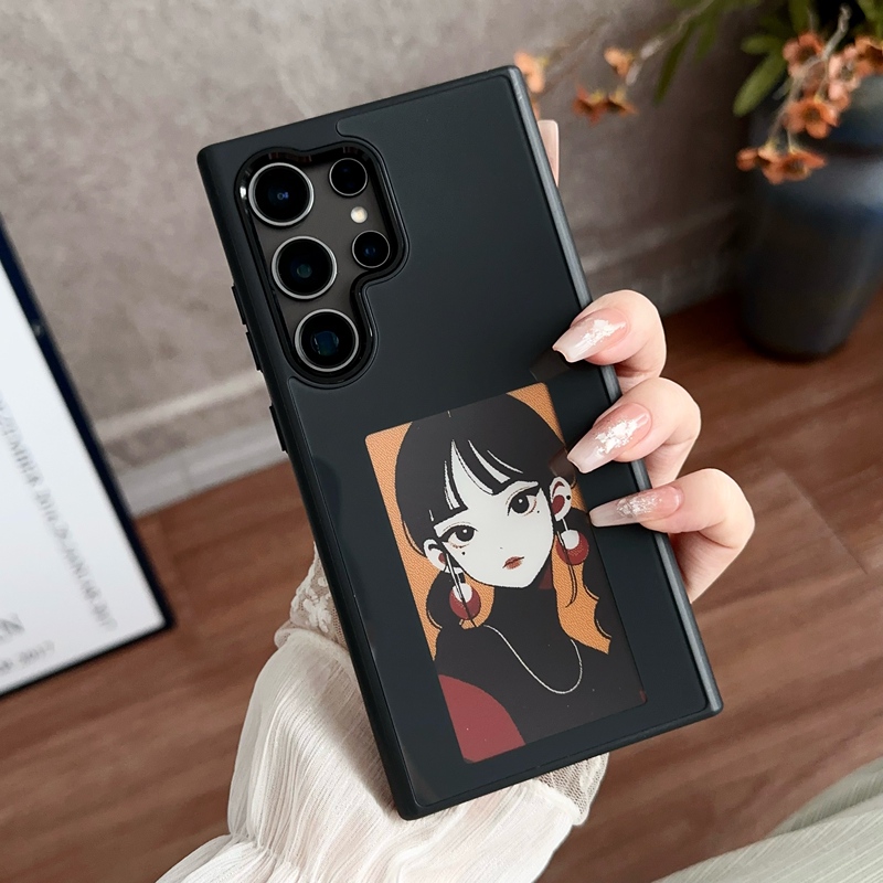 New High-Definition Four-Color Ink Screen Case Suitable for Samsung S25 Ultra Phone, S24 Smart Nfc Transmission, S23 Personalized DIY Ink Screen Projection Case, Cartoon Creative Full-Cover Anti-Drop Stylish Case for Men and Women