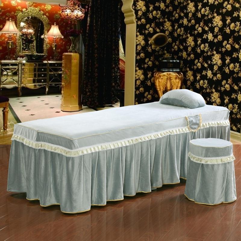 Bộ đồ giường đẹp bao gồm bốn bộ cao cấp pha lê nhung massage giường đơn giản mới thẩm mỹ viện châu Âu dành riêng bốn món ga trải giường nối mi