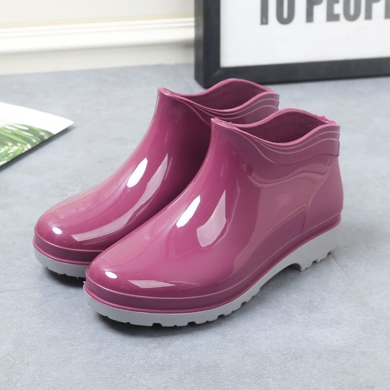 Spring Autumn Rain Shoes Woman Summer Warm Water Shoes Lady Rain Boots Abrasion Resistant Thickened Bottom Anti Slip Car Wash Kitchen Low Help Water Boots