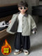 Boys' Fleece-Lined Jacket Autumn and Winter 2025 New Stylish Thickened Jacket for Boys Children's Padded Denim Top