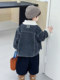 Boys' Autumn and Winter Fleece-Lined Denim Jacket 2025 New Thickened Children's Top Stylish Clothes for Boys and Toddlers Trendy