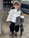 Boys' Winter Clothing, Fleece-Lined and Thickened Mink Fur Sweater, 2025 New Stylish Jacket, Children's Winter Clothing, Warm Cotton Coat