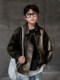 Boys' Spring and Autumn Leather Jacket 2025 New Style, Stylish Children's Clothing, Autumn Jacket, Cool and Trendy Top