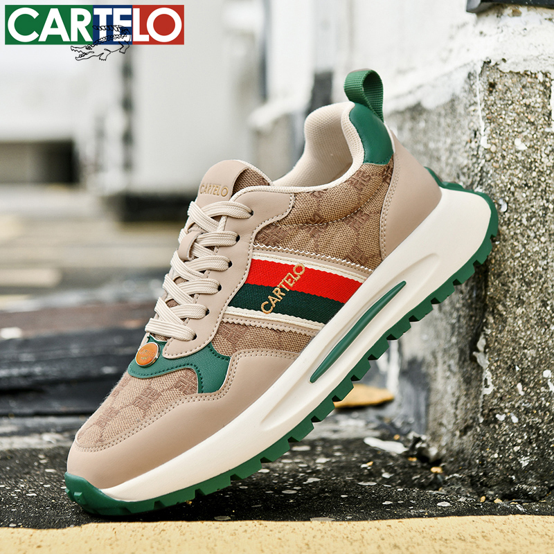 Cartelo Crocodile Men's Shoes New Spring Breathable Men's Casual Sports Retro Height-Increasing Dad Sneakers