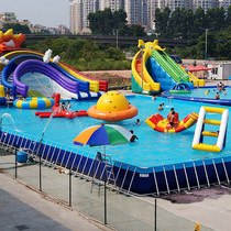 Large bracket tank outdoor slide pool combined water park inflatable water tank to break off childrens park