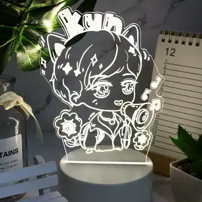 Cai Xukun peripheral night light white warm light three-color adjustable plug-in desktop bedside lamp student support sleep Light