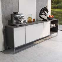 Simple modern office filing cabinet office cabinet tea lockers open cabinet double door black and white low cabinet combination