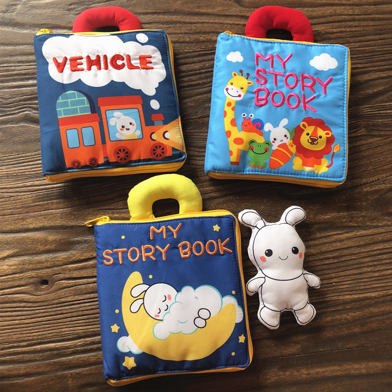 Douyin baby three-dimensional cloth book washable storytelling enlightenment tear not rotten baby early education educational toys 0-1 years old