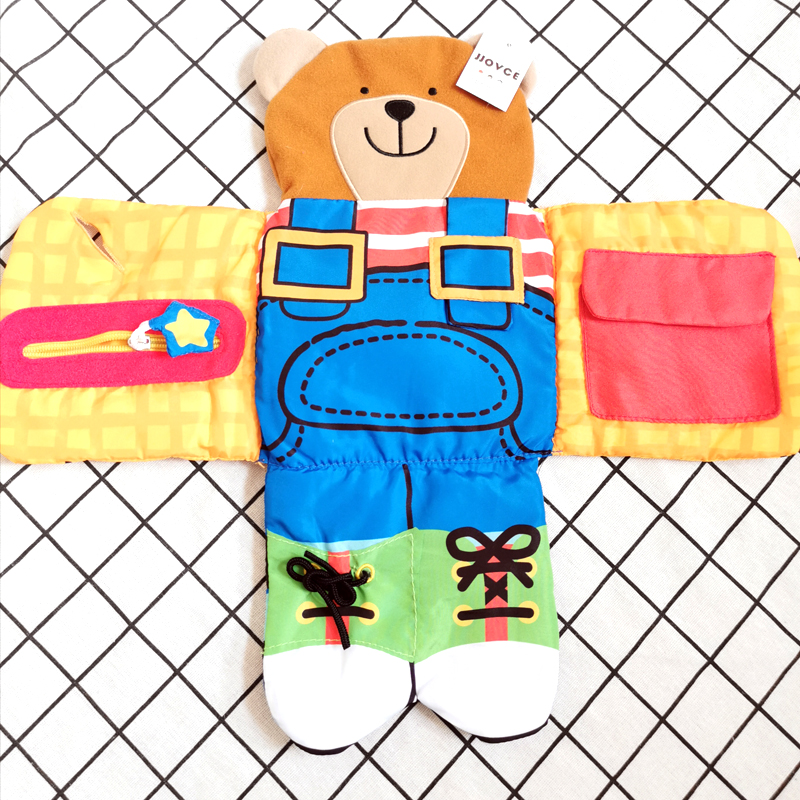 Versatile baby Early-taught Cubs book Cubs wearing cloakings pull-laced buckle buttoned children Laces Baby Puzzle Toys
