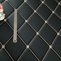 Embroidery soft bag leather fabric KTV background wall thickened with sponge pu leather wall black diamond bag ktv door wall