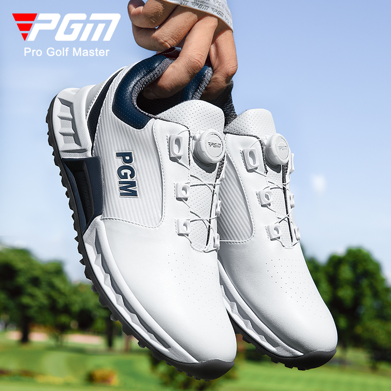 Pgm Golf Shoes Waterproof and Breathable Men's Shoes All-Season Wide Version Cushioning Soft Sole Knob Sports Shoes Golf Shoe