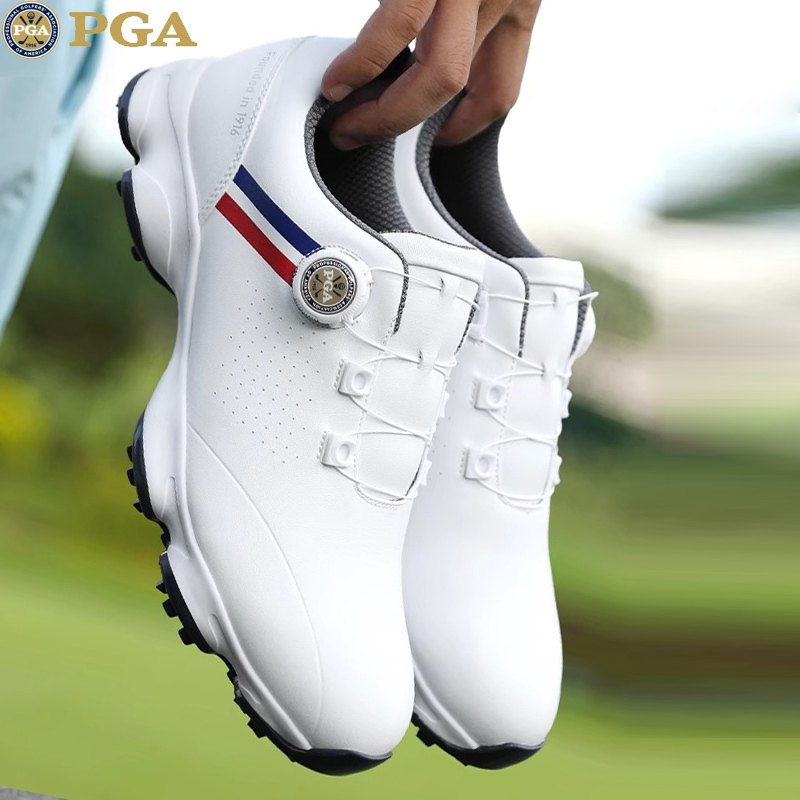 American Pga Golf Shoes for Men, Wide Version, Breathable, Waterproof, Sports Shoes for Men, Cushioning Soft Sole, Korean Style Knob Shoes