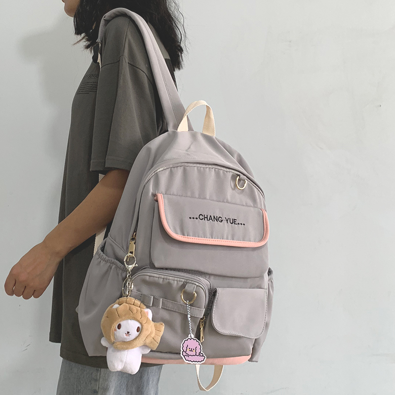 ins day department school bag female han version original juku uzzang high school junior high school student hit color small fresh double shoulder bag shoulder bag